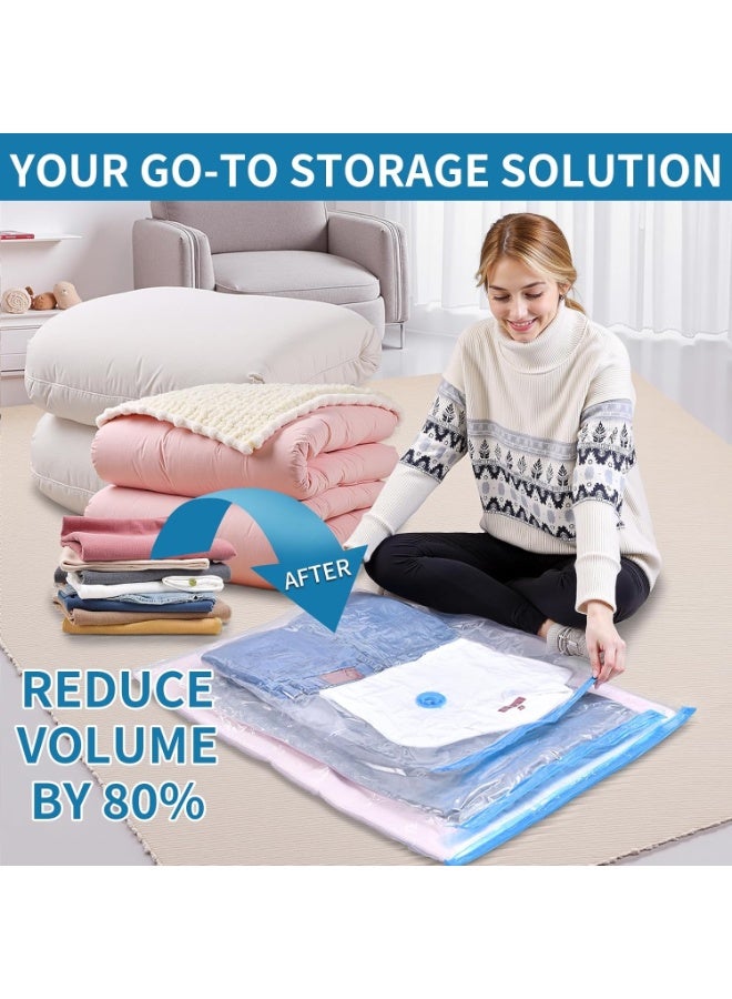 Kingone Vacuum Storage Bags, Pack of 19 (3Jumbo/4Large/4Medium/4Small/3Roll Up/1Pumps) Re-usable Travel Compression Storage Bags For Clothes, Comforters and Blankets, Space Saver Bags with Electric Pump - Image 3